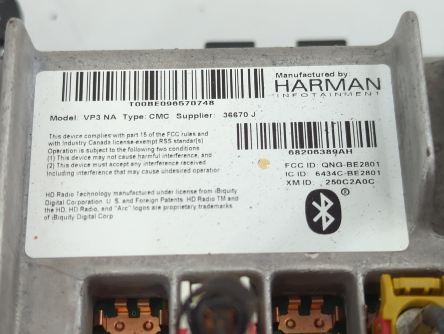 2015 Chrysler 300 Radio AM FM Cd Player Receiver Replacement P/N:68206389AH Fits OEM Used Auto Parts - Oemusedautoparts1.com