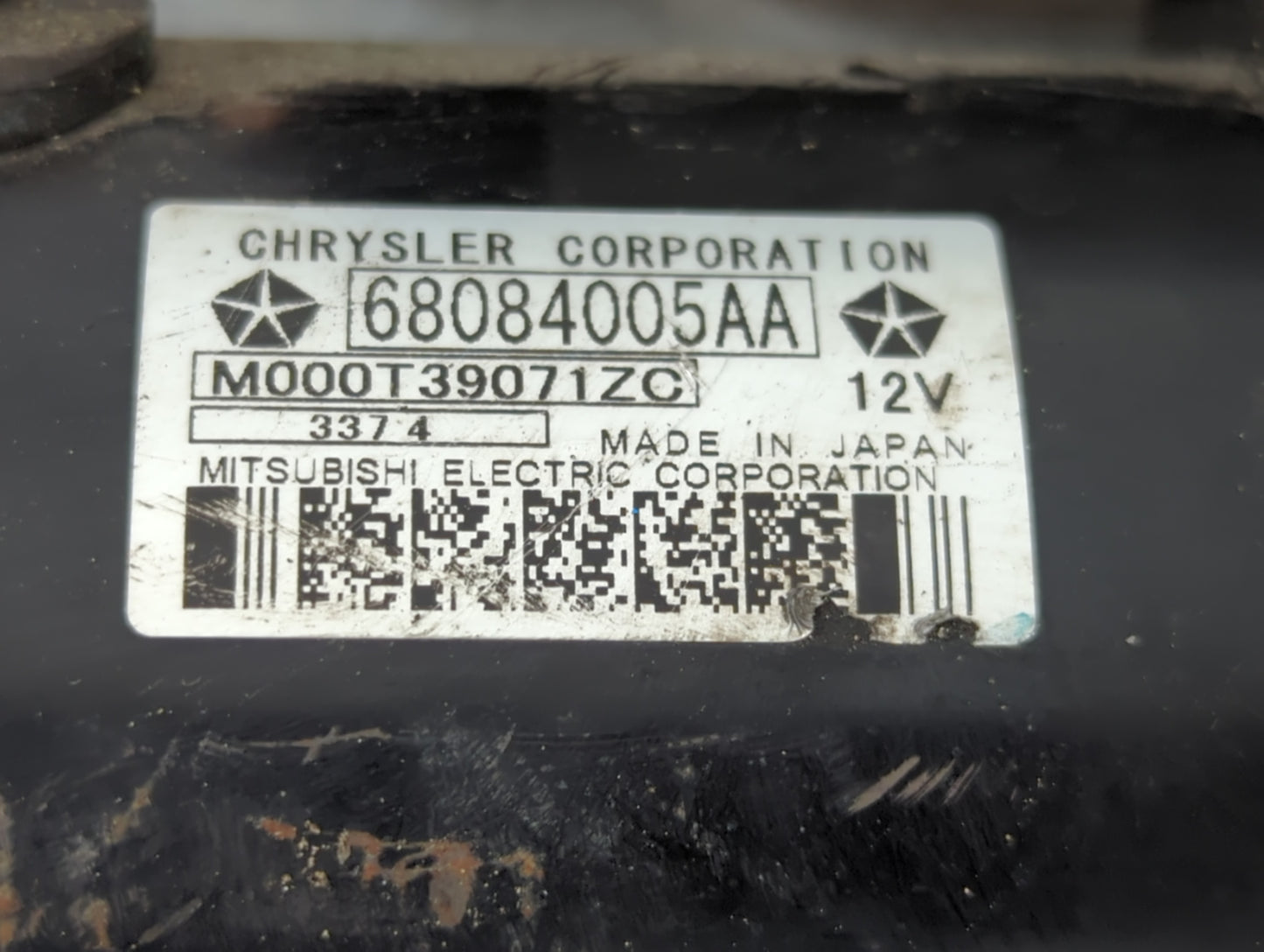 2015 Chrysler 300 Car Starter Motor Solenoid OEM P/N:M000T39071 68084005AA Fits Fits 2014 2016 2017 2018 2019 2020 2021 2022