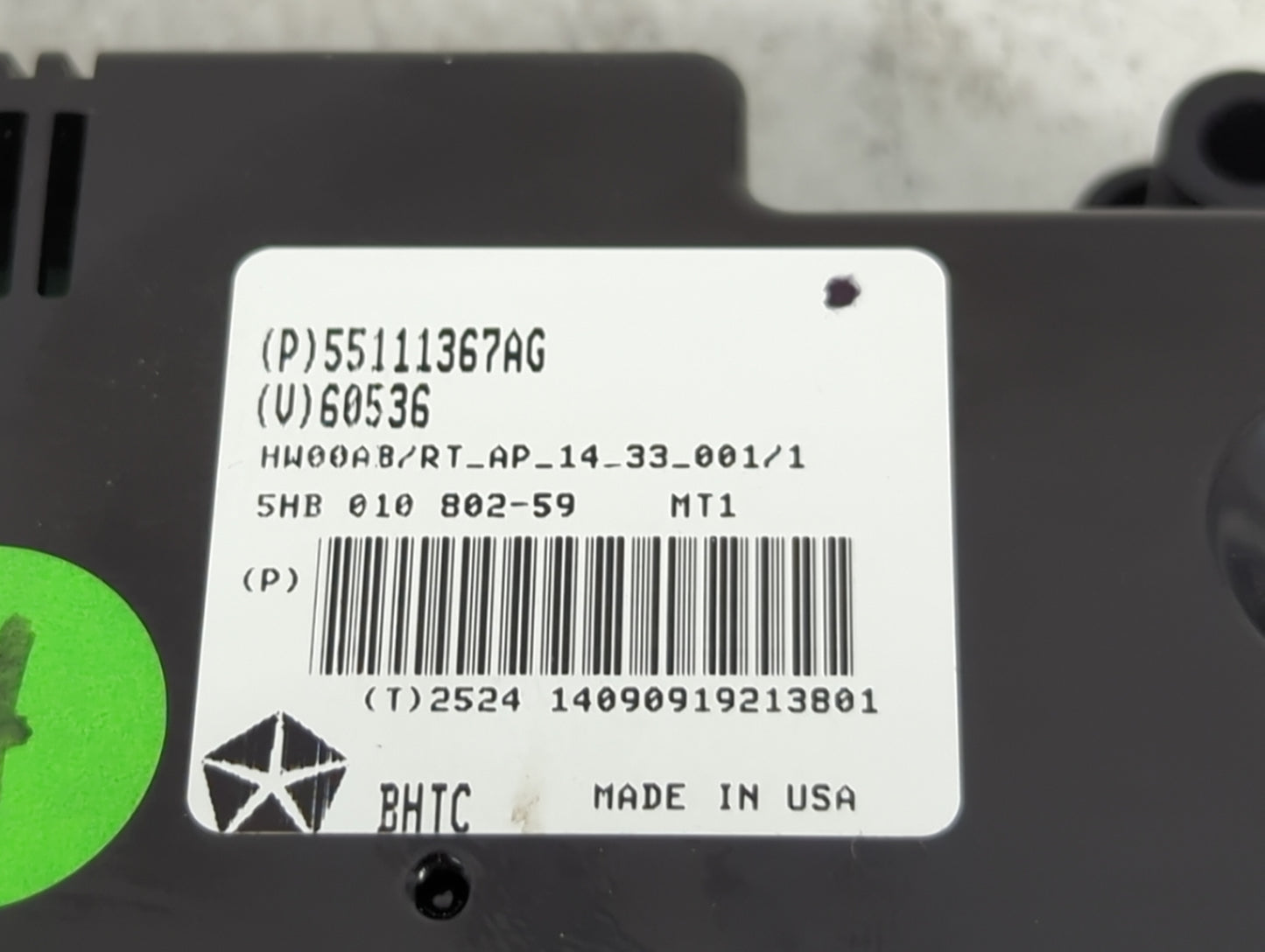 2015 Chrysler Town and Country Climate Control Module Temperature AC/Heater Replacement P/N:55111367AG 5HB010802-59 Fits OEM