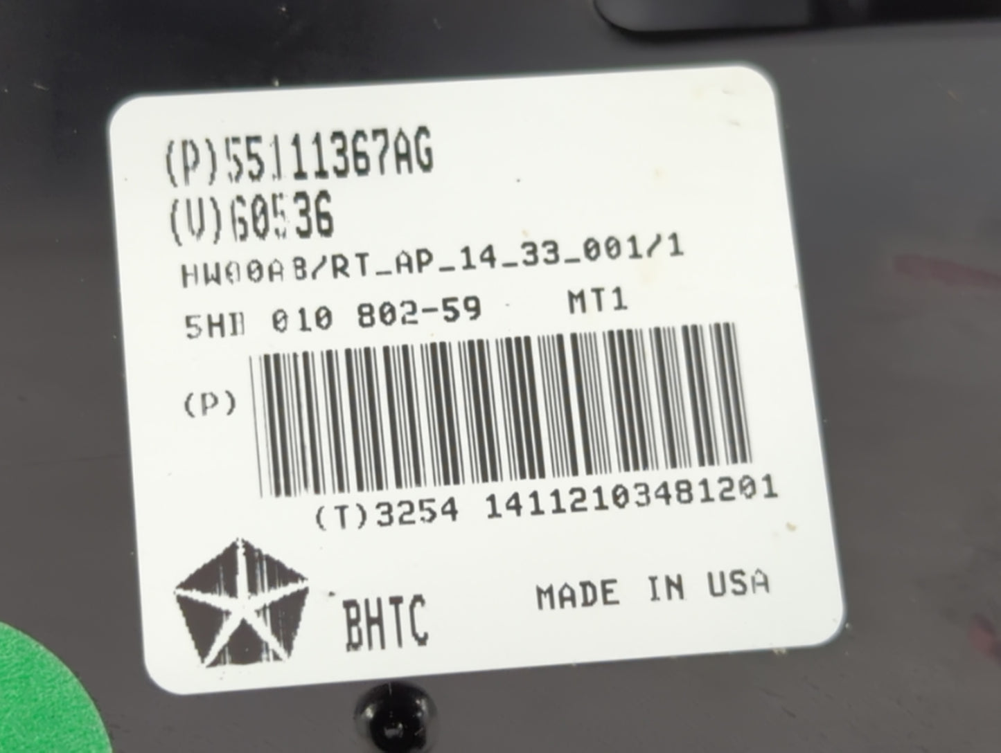 2011-2016 Chrysler Town & Country Climate Control Module Temperature AC/Heater Replacement P/N:55111367AG Fits OEM Used Auto