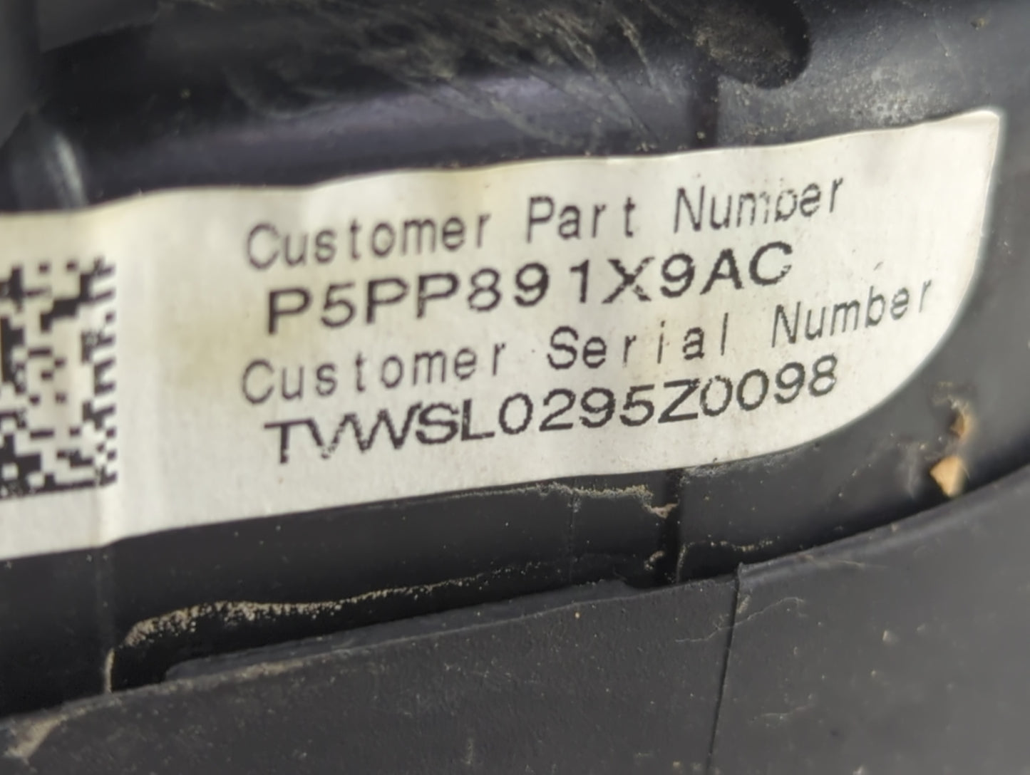 2015 Dodge Charger Air Bag Driver Left Steering Wheel Mounted P/N:P5PP891X9AC TVWSL0295Z0098 Fits OEM Used Auto Parts - Oemu