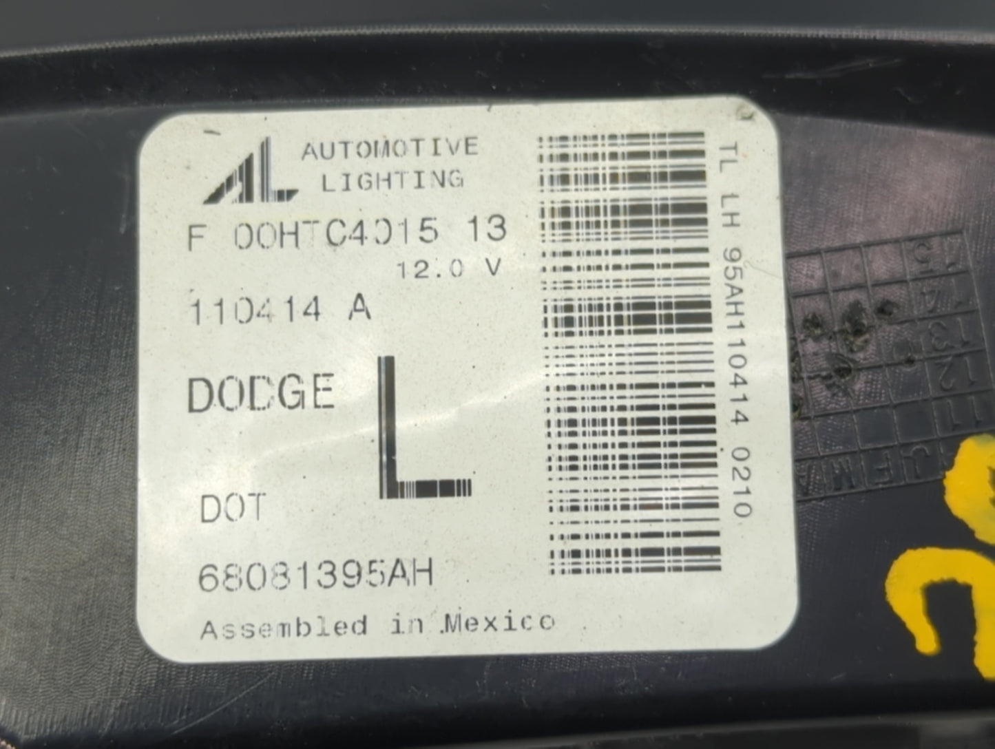 2013-2016 Dodge Dart Tail Light Assembly Driver Left OEM Fits Fits 2013 2014 2015 2016 OEM Used Auto Parts - Oemusedautopart