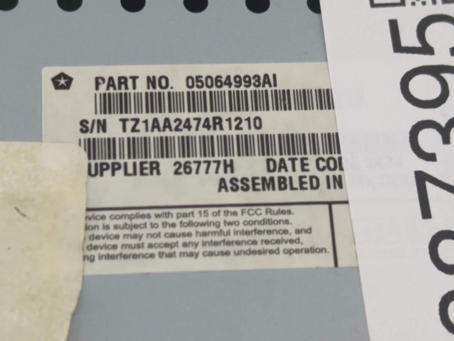 2015 Dodge Journey Information Display Screen - Oemusedautoparts1.com