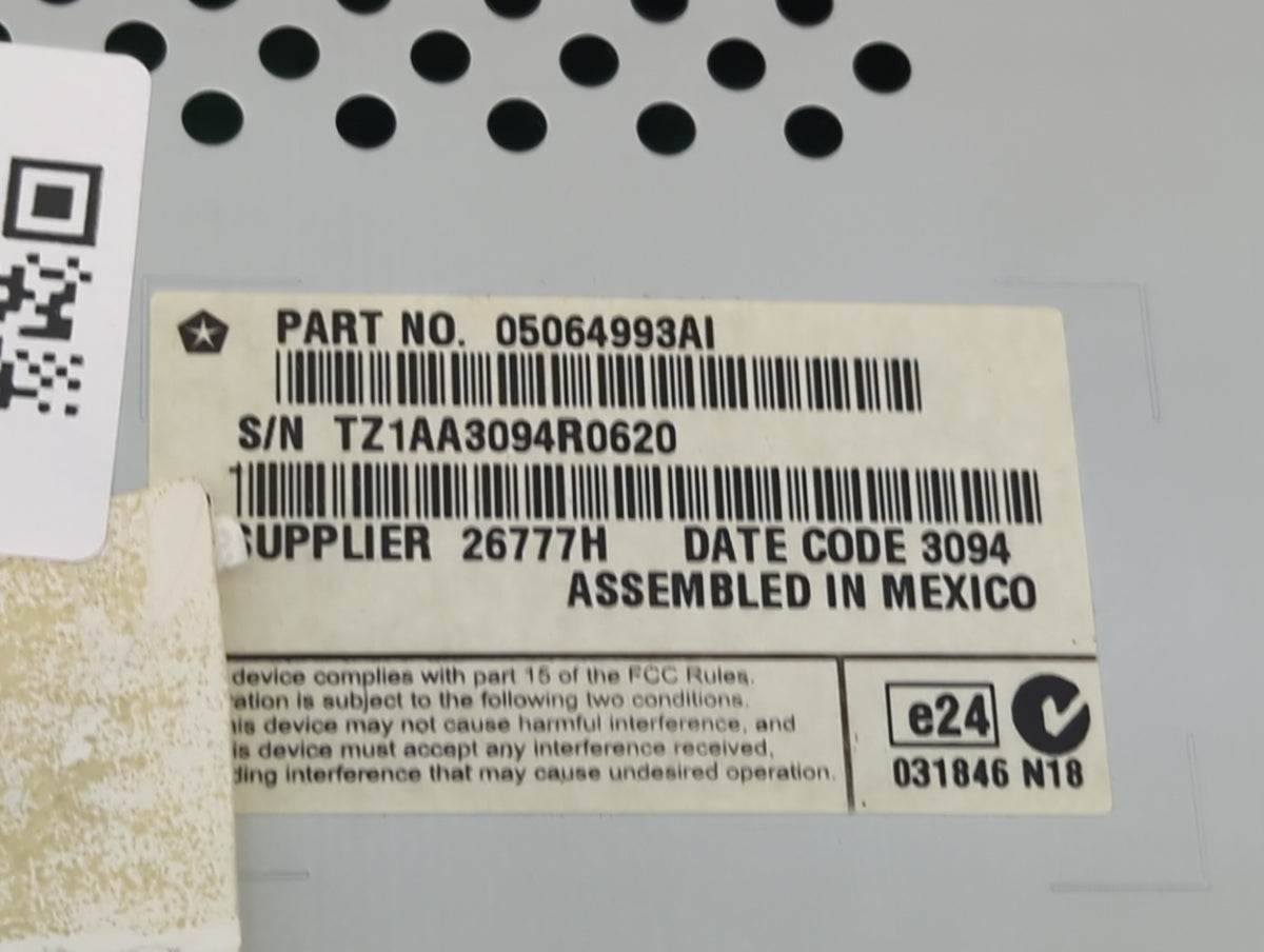 2015 Dodge Journey Information Radio Display Screen 1436955 - Oemusedautoparts1.com