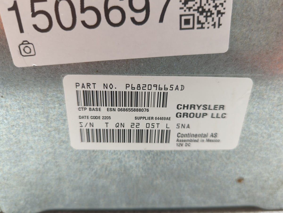 2018-2020 Dodge Journey Radio AM FM Cd Player Receiver Replacement P/N:P68209665AD ADHS218TL5NA Fits Fits 2018 2019 2020 OEM