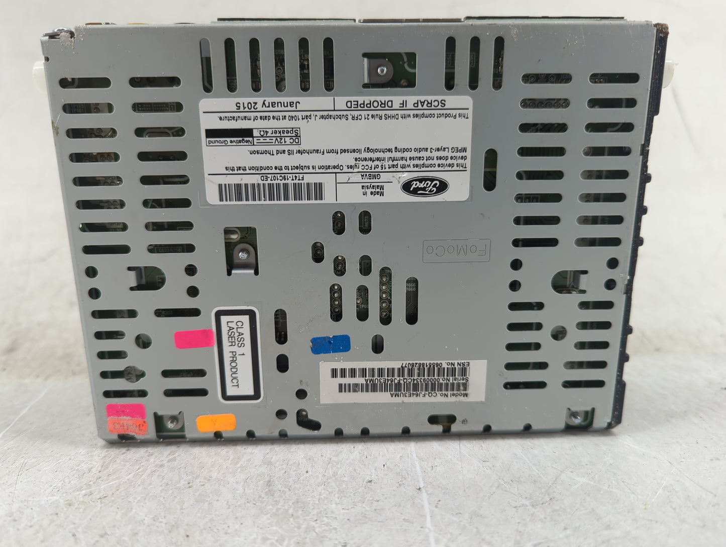 2013-2015 Ford Edge Radio AM FM Cd Player Receiver Replacement P/N:FT4T-19C107-ED Fits Fits 2013 2014 2015 OEM Used Auto Par