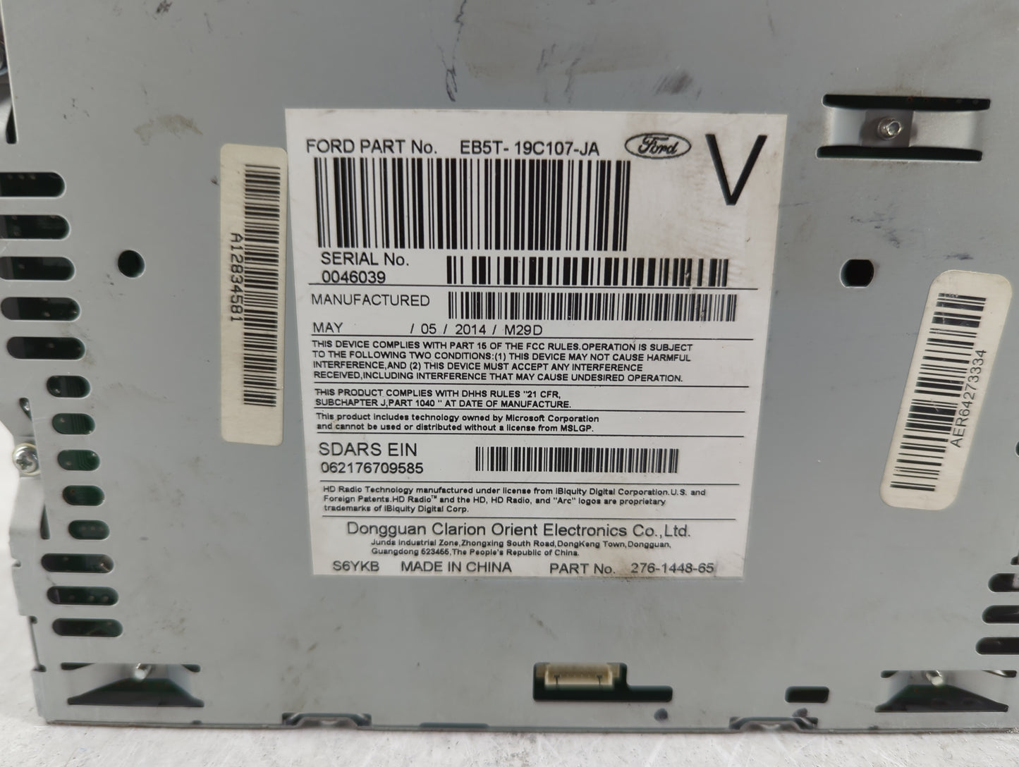 2014-2015 Ford Explorer Radio AM FM Cd Player Receiver Replacement P/N:EB5T-19C107-JA Fits Fits 2014 2015 OEM Used Auto Part