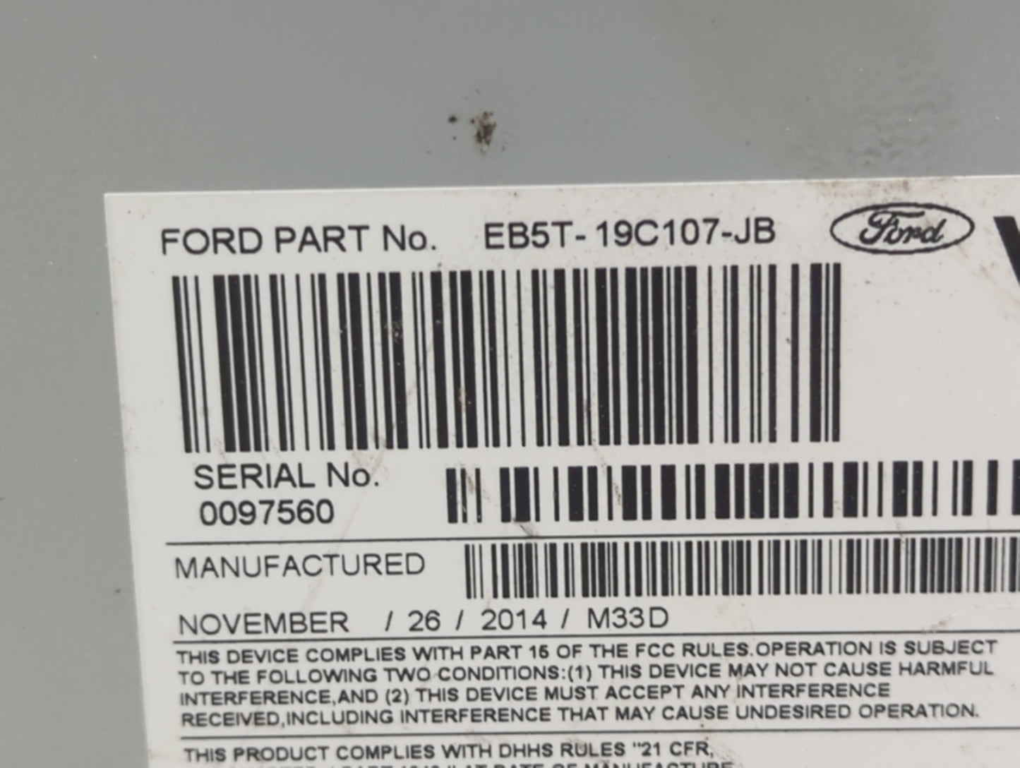 2014-2015 Ford Explorer Radio AM FM Cd Player Receiver Replacement P/N:PU-3911L-D EB5T-19C107-JB Fits Fits 2014 2015 OEM Use
