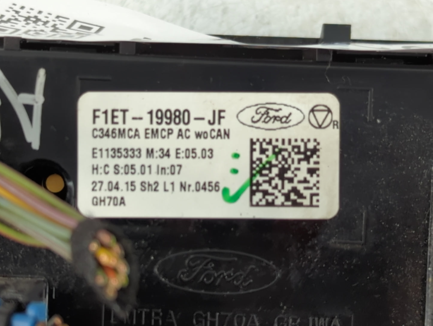 2015-2018 Ford Focus Climate Control Module Temperature AC/Heater Replacement P/N:F1ET-19980-JF Fits Fits 2015 2016 2017 201