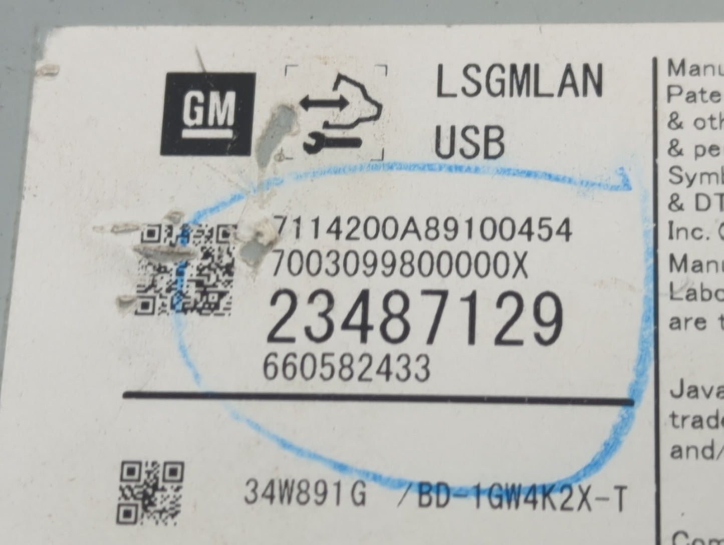 2015 Gmc Yukon Radio AM FM Cd Player Receiver Replacement P/N:23487129 Fits OEM Used Auto Parts - Oemusedautoparts1.com