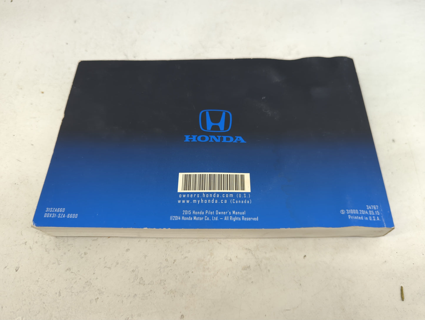 2015 Honda Pilot Owners Manual Book Guide P/N:31SZA660 00X31-SZA-6600 OEM Used Auto Parts - Oemusedautoparts1.com