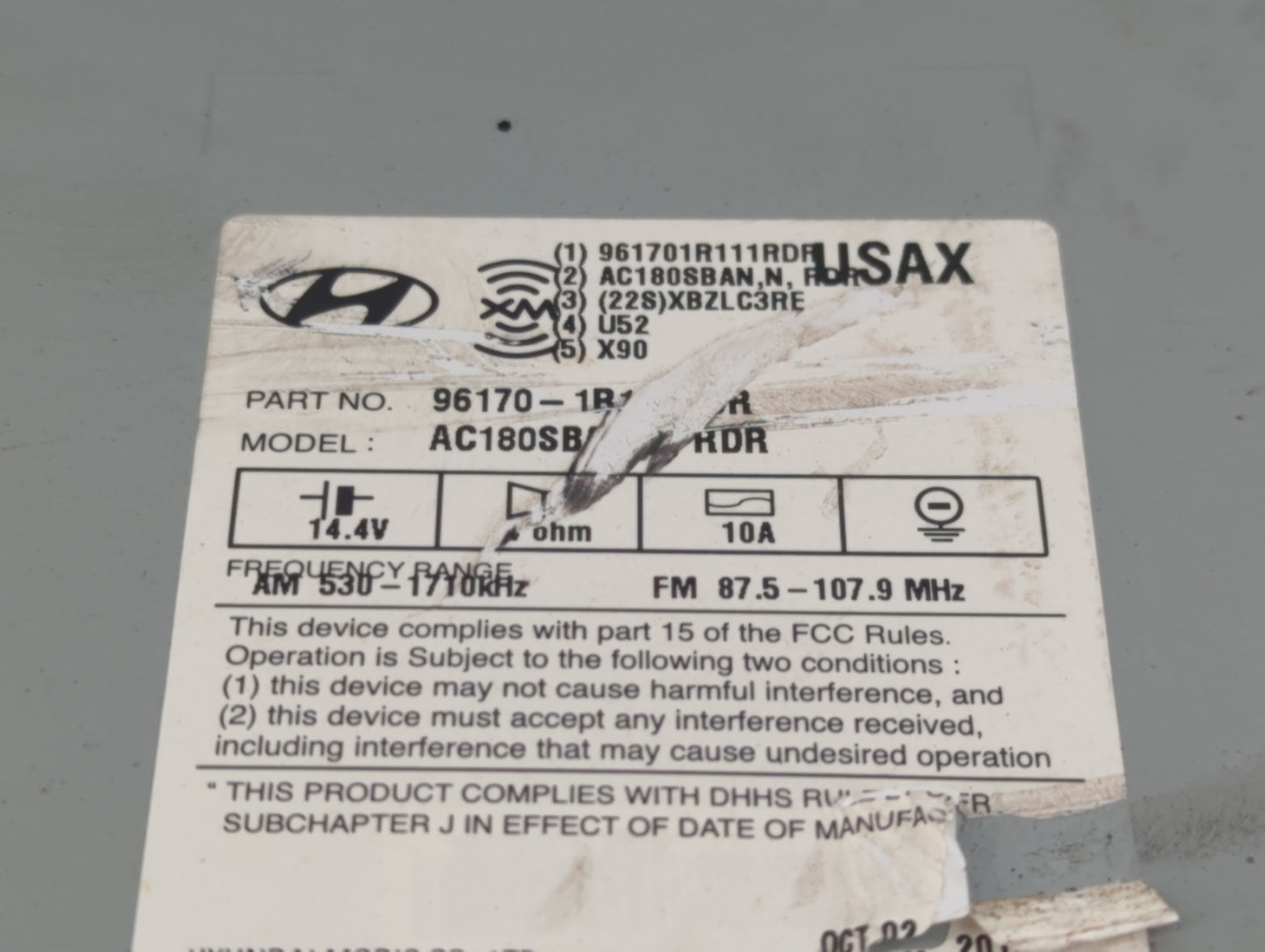 2015-2017 Hyundai Accent Radio AM FM Cd Player Receiver Replacement P/N:961701R111RDR Fits Fits 2015 2016 2017 OEM Used Auto