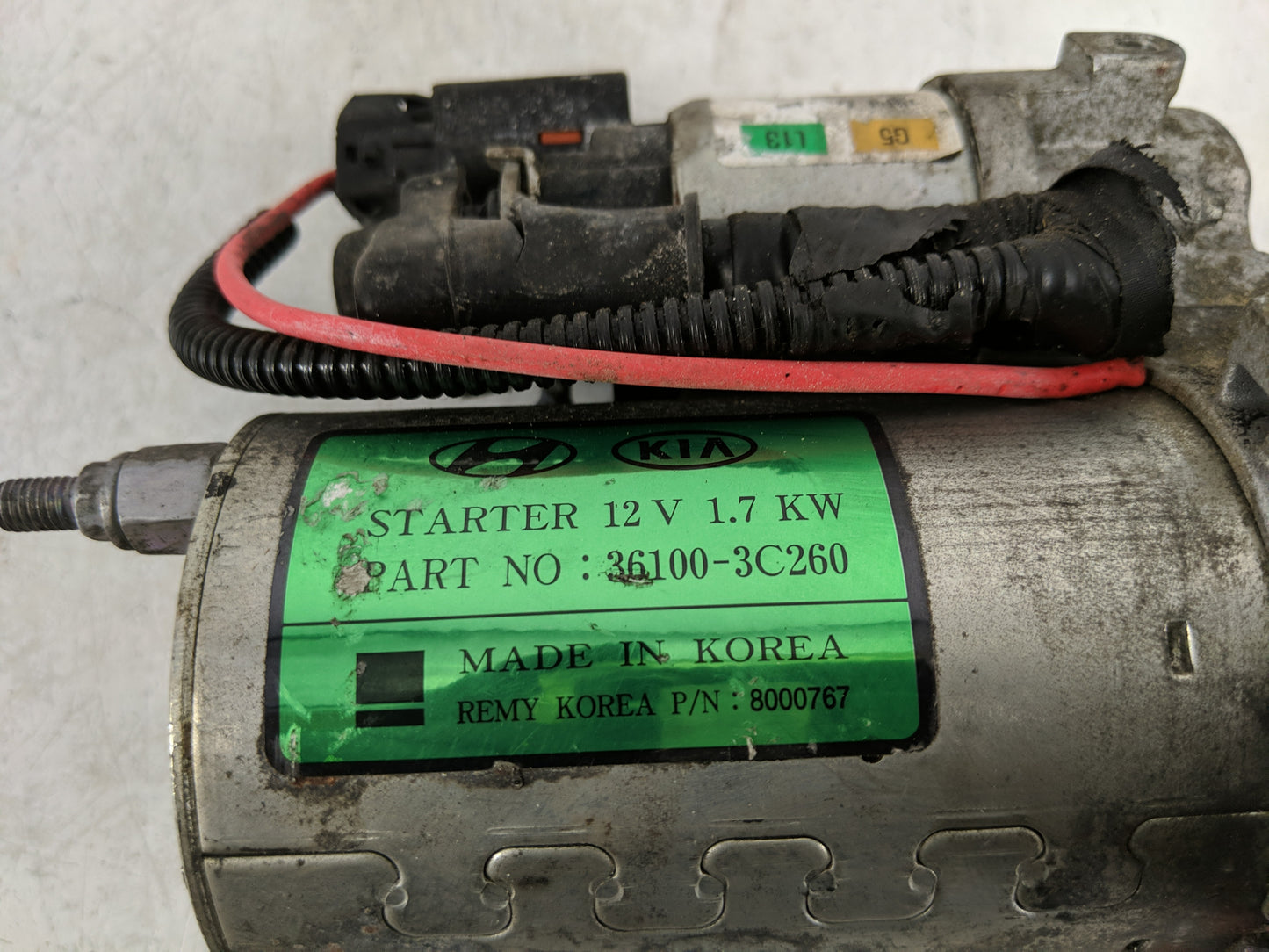 2015-2017 Hyundai Azera Car Starter Motor Solenoid OEM P/N:36100-3C260 Fits Fits 2015 2016 2017 2018 2019 2020 OEM Used Auto