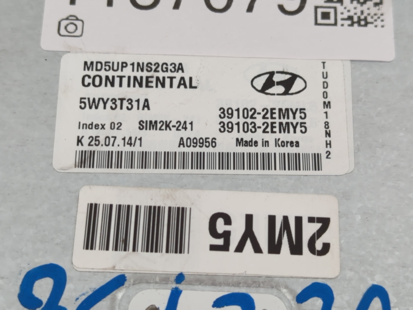 2015 Hyundai Elantra PCM Engine Control Computer ECU ECM PCU OEM P/N:39102-2EMY5 Fits OEM Used Auto Parts - Oemusedautoparts
