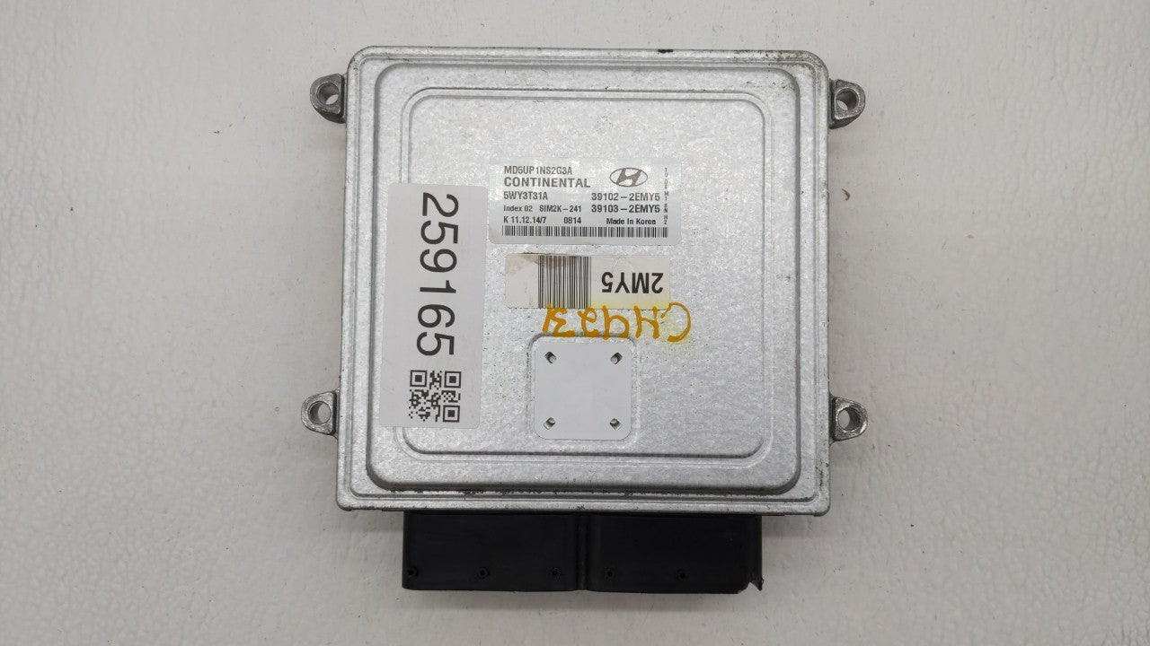 2015 Hyundai Elantra PCM Engine Control Computer ECU ECM PCU OEM P/N:39102-2EMY5 39103-2EMY5 Fits OEM Used Auto Parts - Oemu