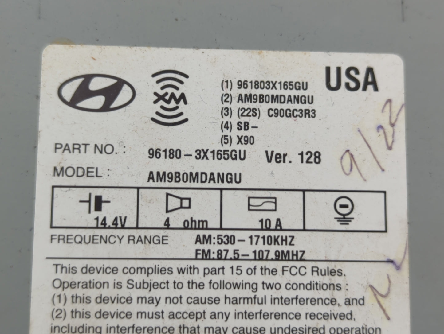 2014-2016 Hyundai Elantra Am Fm Cd Player Radio Receiver - Oemusedautoparts1.com
