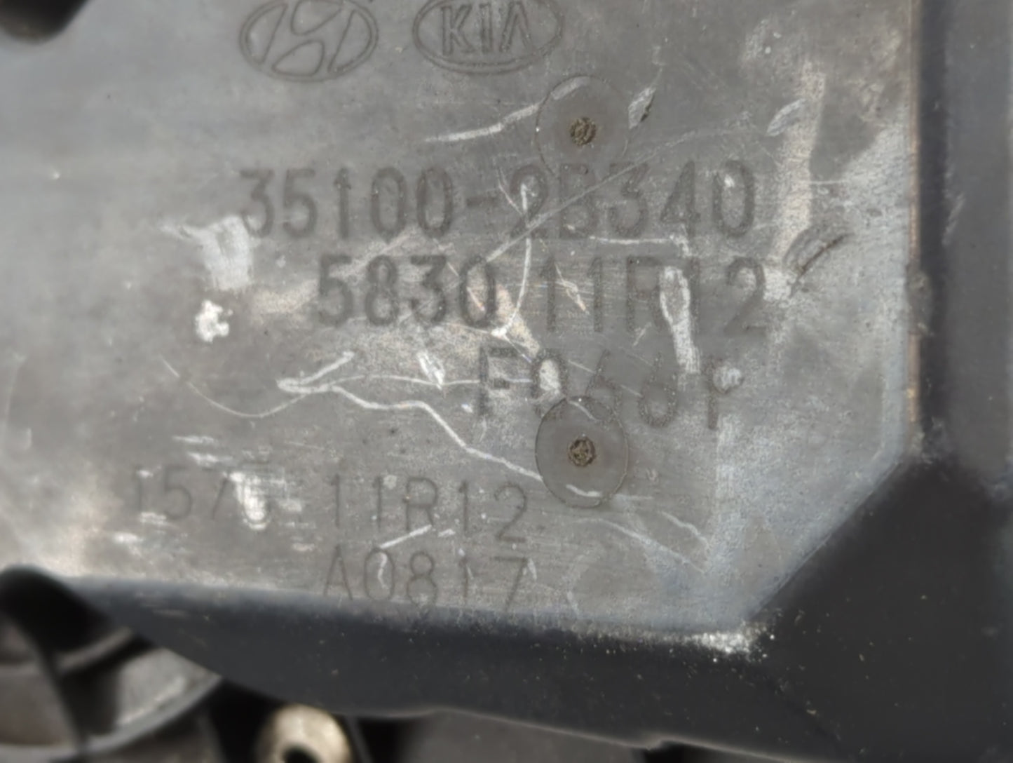 2015-2019 Hyundai Sonata Throttle Body P/N:35100-2B340 Fits Fits 2015 2016 2017 2018 2019 2020 2021 2022 OEM Used Auto Parts