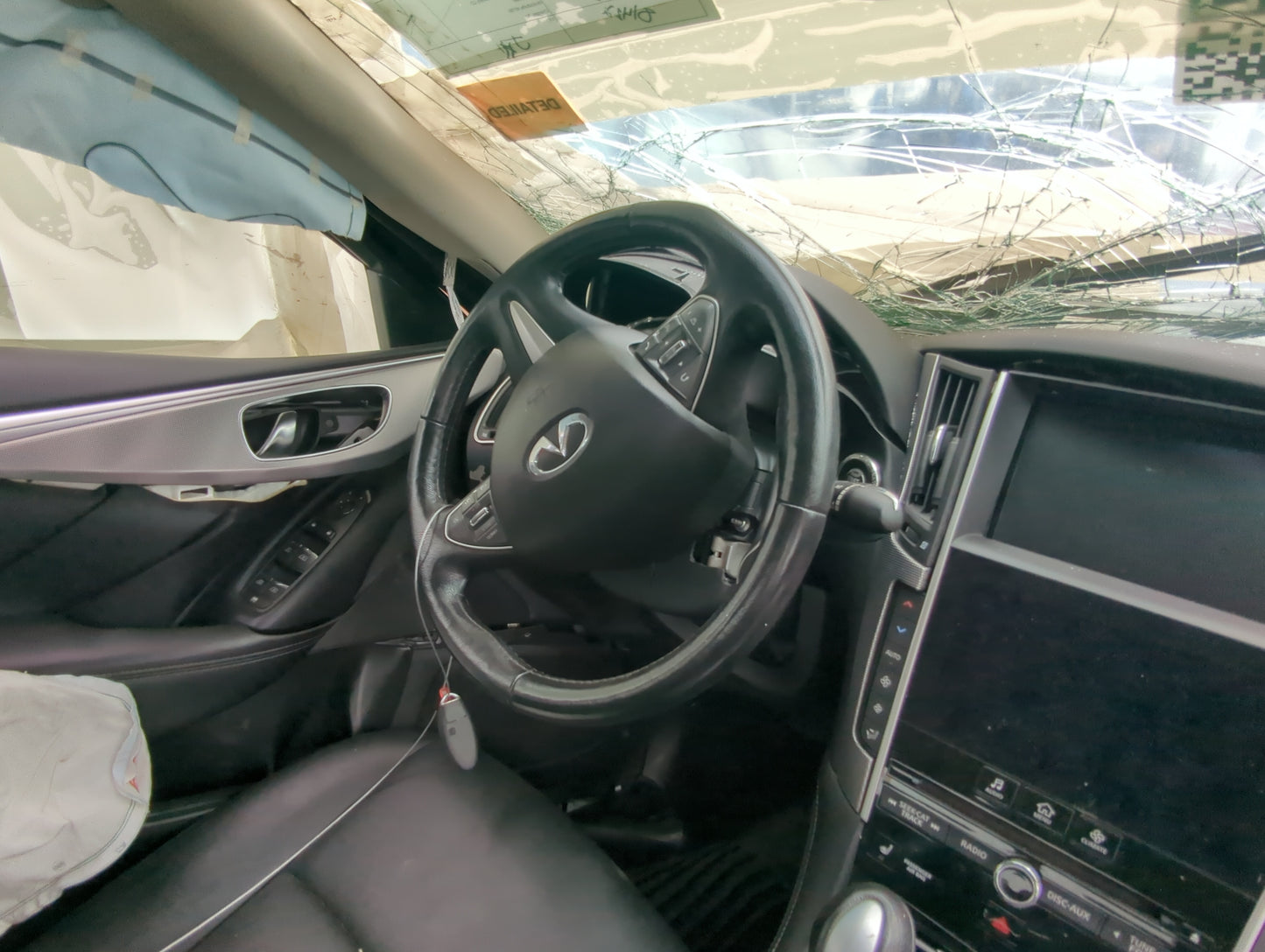 2014-2015 Infiniti Q50 Air Bag Driver Left Steering Wheel Mounted Black - Oemusedautoparts1.com