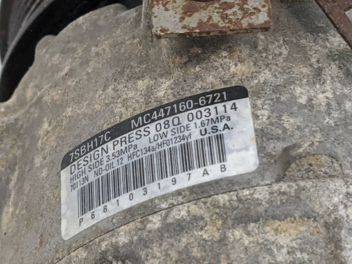 2014-2022 Jeep Cherokee Air Conditioning A/c Ac Compressor Oem 826207 - Oemusedautoparts1.com