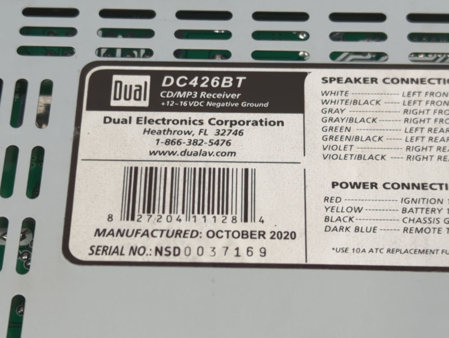 2015 Jeep Patriot Radio AM FM Cd Player Receiver Replacement P/N:DC426BT Fits OEM Used Auto Parts - Oemusedautoparts1.com