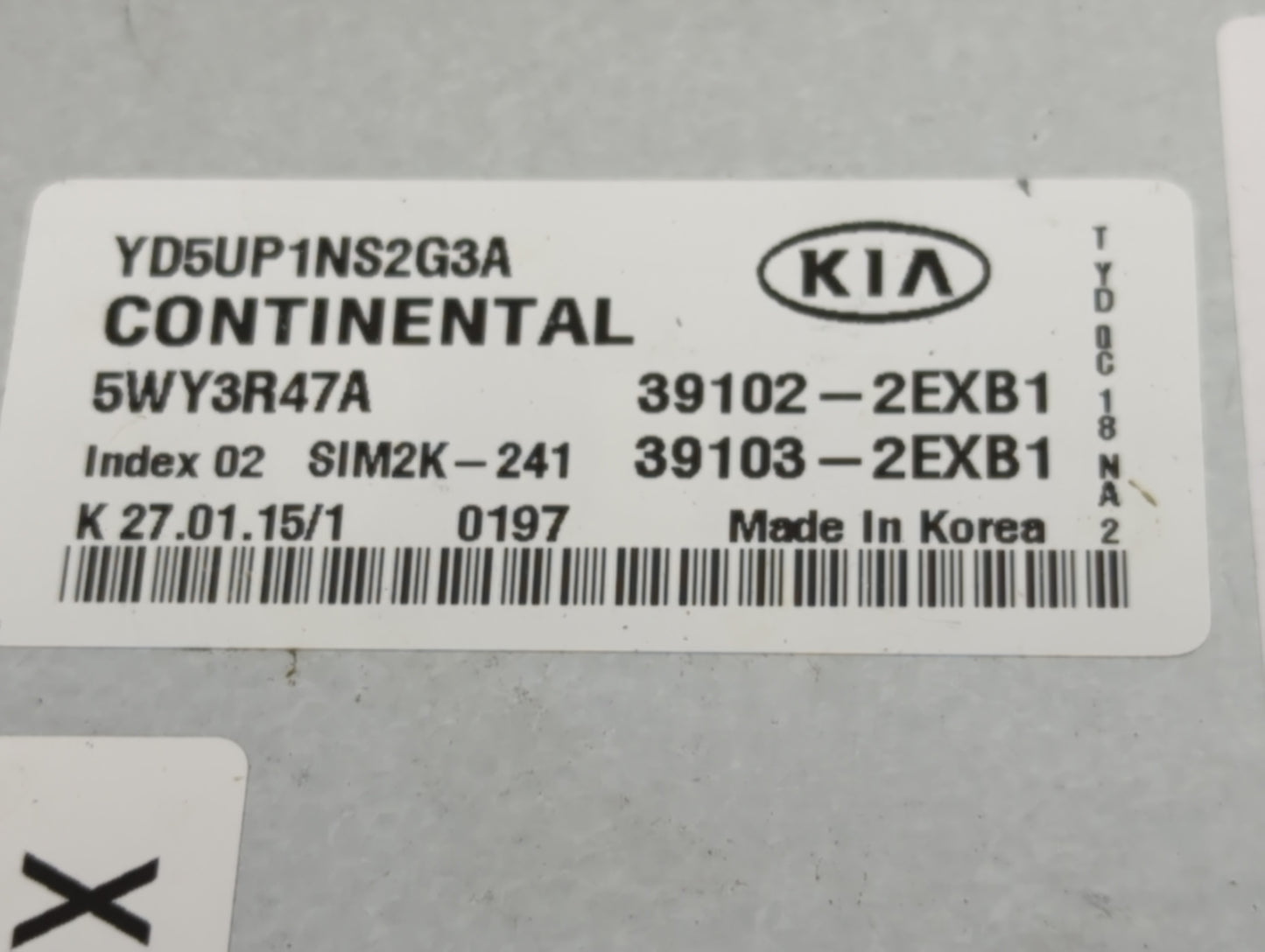 2017-2018 Kia Forte PCM Engine Control Computer ECU ECM PCU OEM P/N:39103-2EXB1 39102-2EXB1 Fits Fits 2017 2018 OEM Used Aut