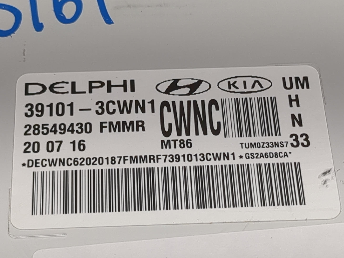 2015 Kia Forte PCM Engine Control Computer ECU ECM PCU OEM P/N:39101-3CWN1 28549430 Fits Fits 2016 2017 OEM Used Auto Parts