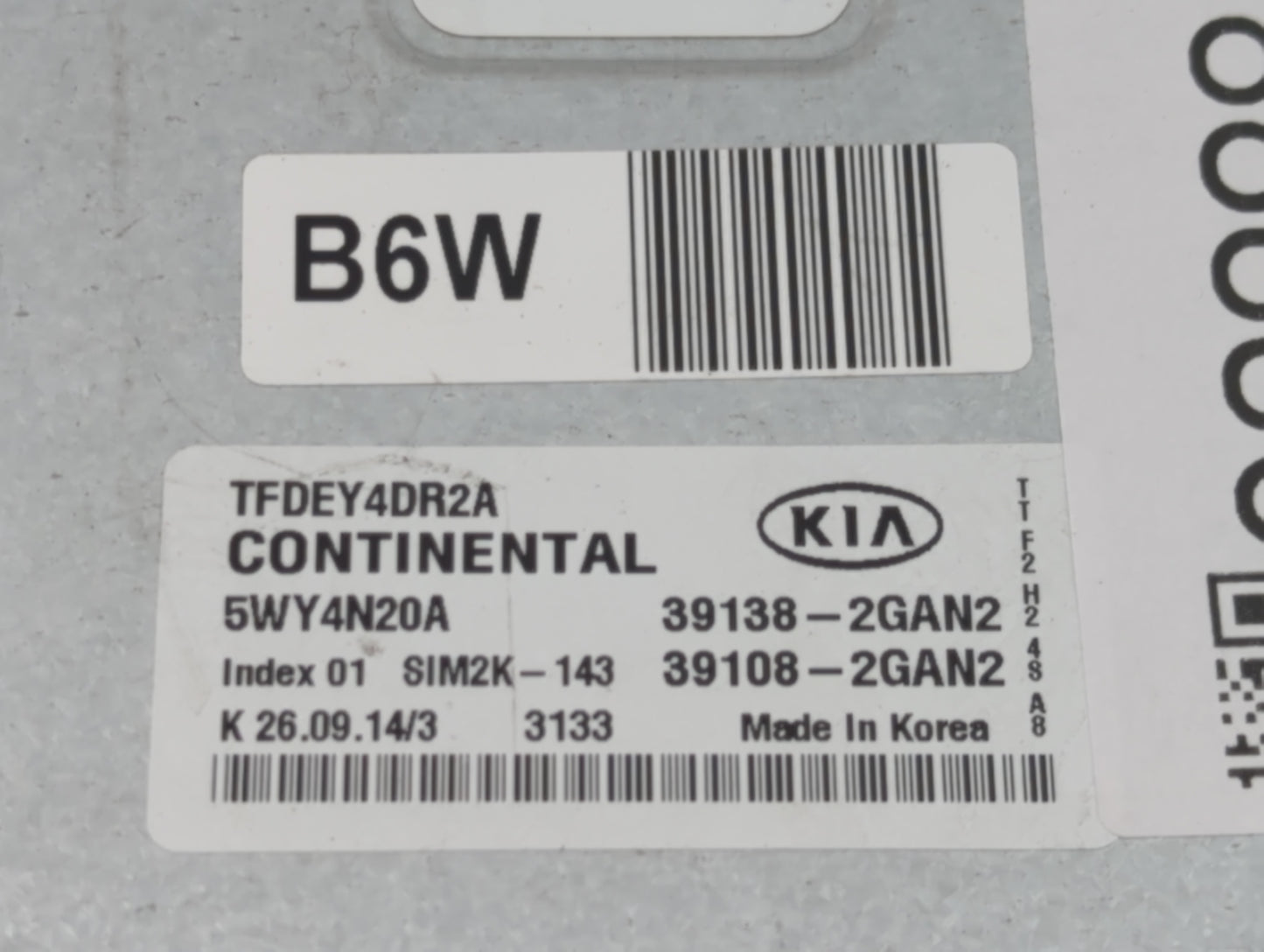 2015-2016 Kia Optima PCM Engine Control Computer ECU ECM PCU OEM P/N:39108-2GAN2 39138-2GAN2 Fits Fits 2015 2016 OEM Used Au