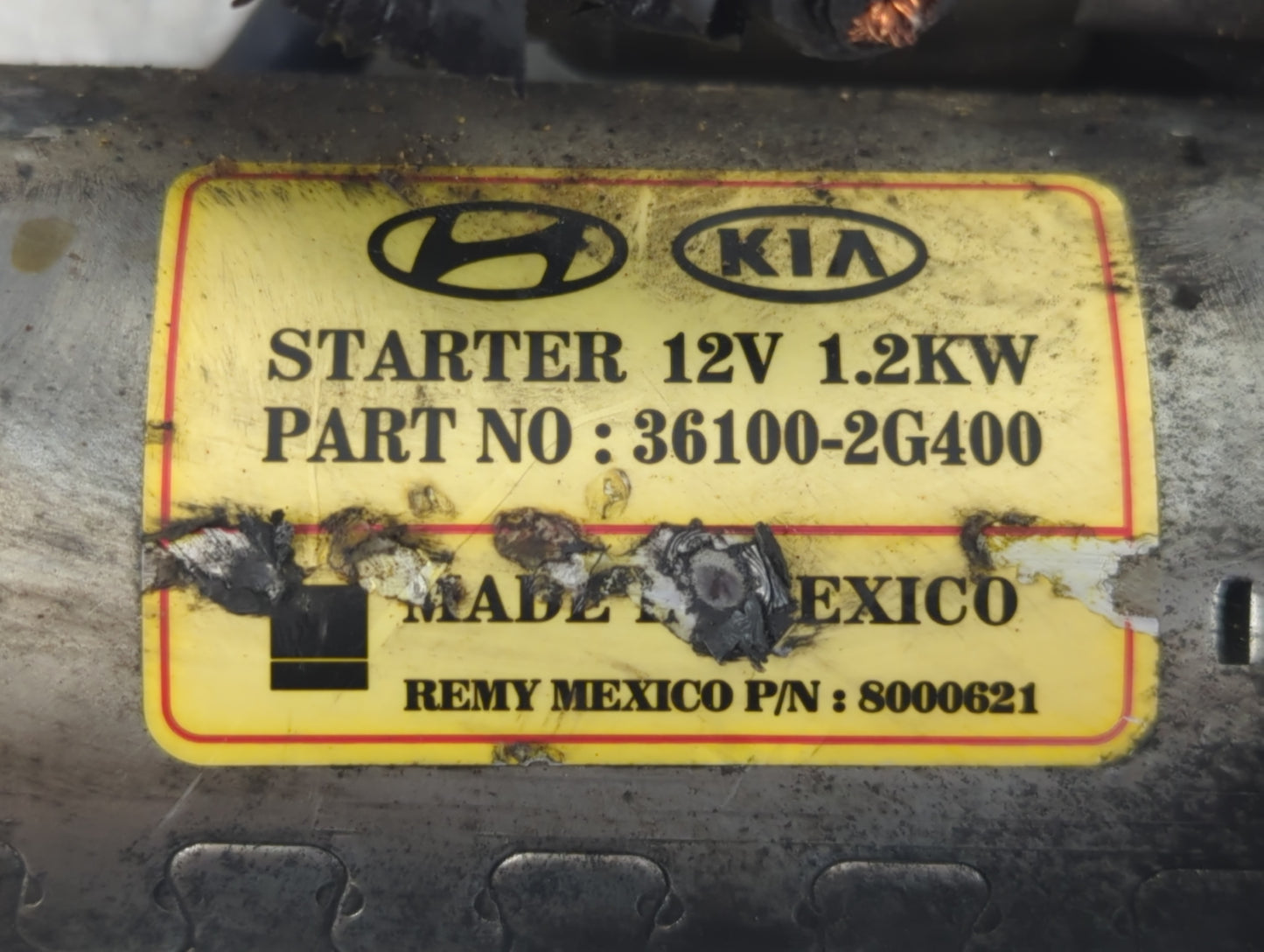 2014-2015 Kia Optima Car Starter Motor Solenoid OEM P/N:8000621 36100-2G400 Fits Fits 2014 2015 2016 OEM Used Auto Parts - O