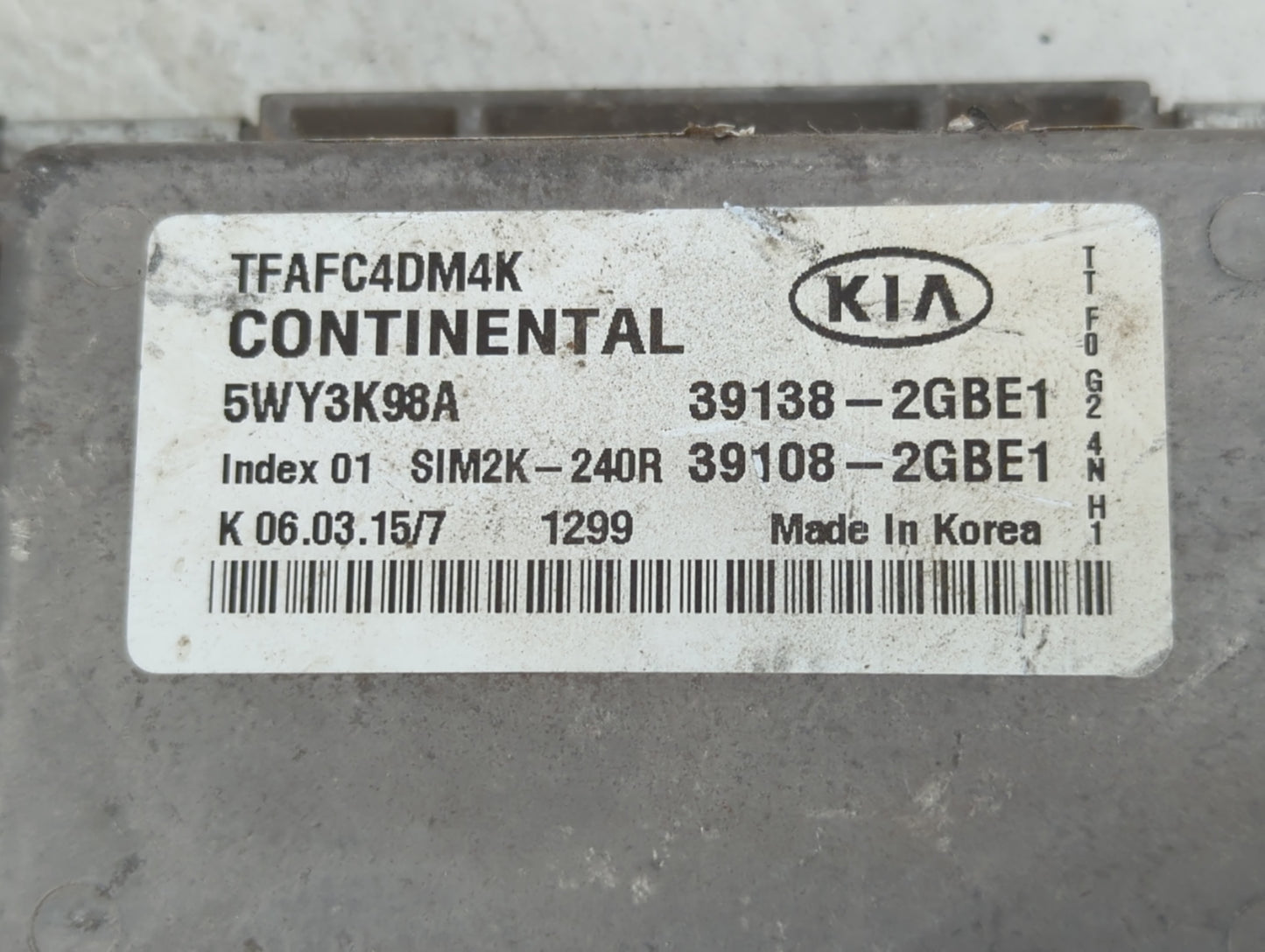 2014-2015 Kia Optima PCM Engine Control Computer ECU ECM PCU OEM P/N:39138-2GBE1 39108-2GBE1 Fits Fits 2014 2015 OEM Used Au