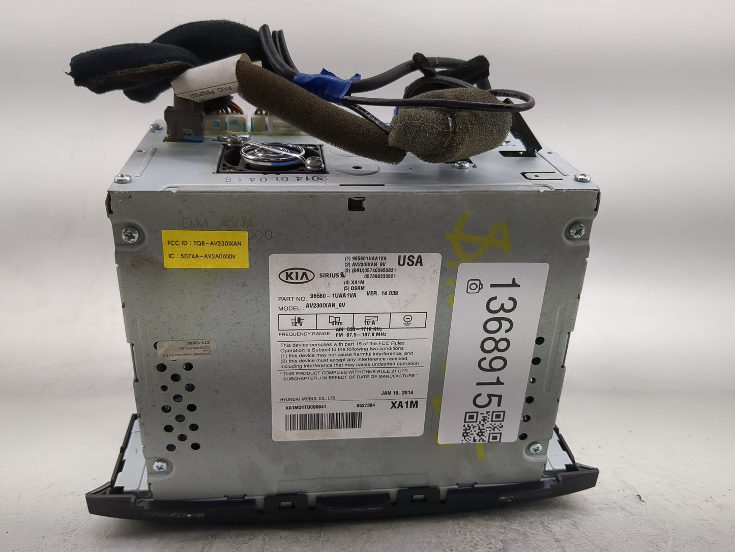 2014-2015 Kia Sorento Radio AM FM Cd Player Receiver Replacement P/N:96560-1UAA1VA 96170-1UAA0VA Fits Fits 2014 2015 OEM Use