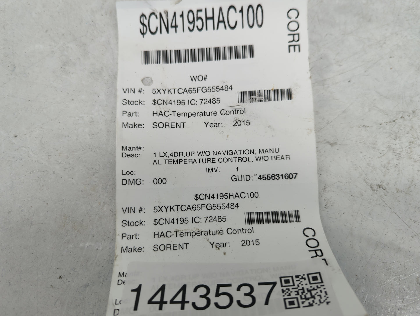 2014-2015 Kia Sorento Climate Control Module Temperature AC/Heater Replacement P/N:97250-1UXXX Fits Fits 2014 2015 OEM Used
