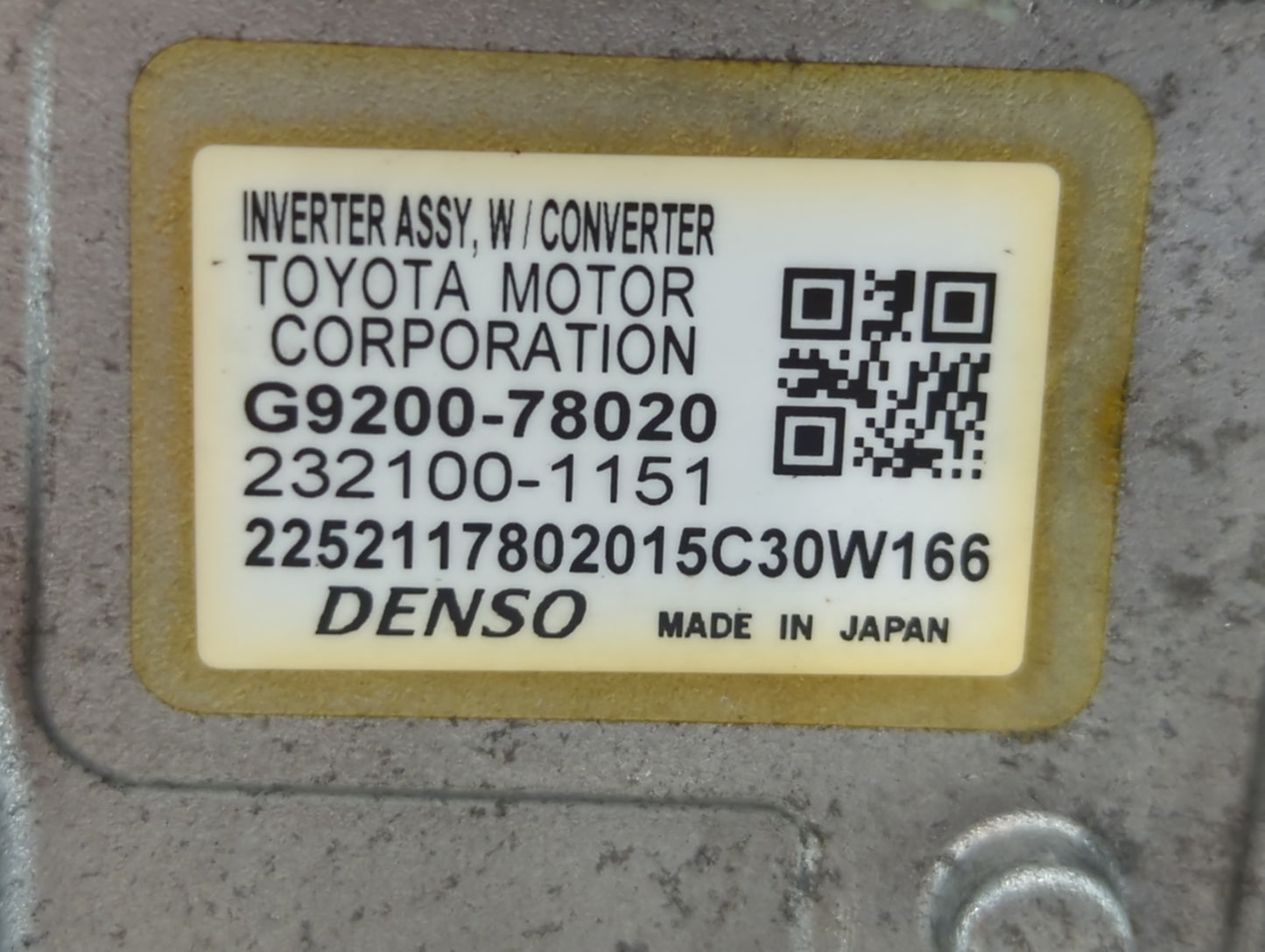 2015-2016 Lexus Nx300 Hybrid DC Synergy Drive Power Inverter P/N:G9200-78020 Fits Fits 2015 2016 OEM Used Auto Parts - Oemus