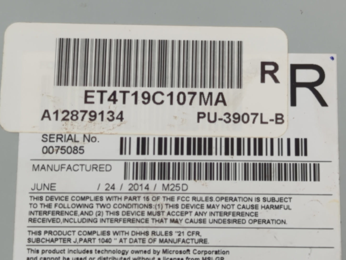 2014-2015 Lincoln Mkx Radio AM FM Cd Player Receiver Replacement P/N:ET4T 19C107 MA Fits Fits 2014 2015 OEM Used Auto Parts