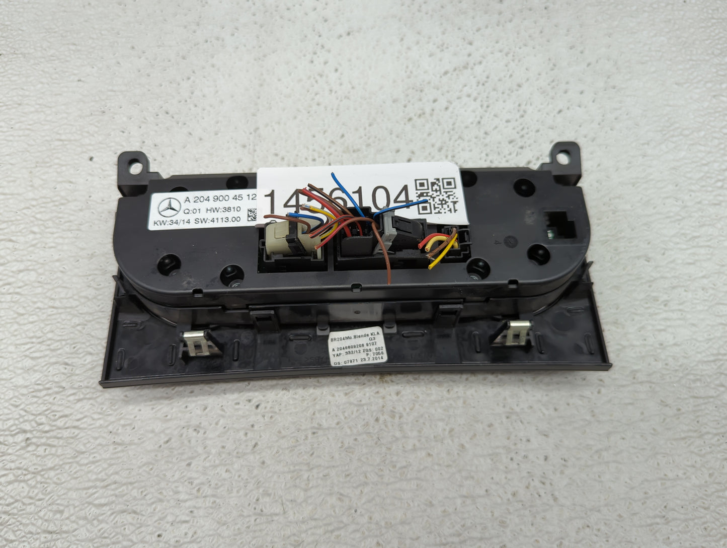 2015 Mercedes-Benz C250 Climate Control Module Temperature AC/Heater Replacement P/N:A 204 900 45 12 Fits Fits 2016 2017 201
