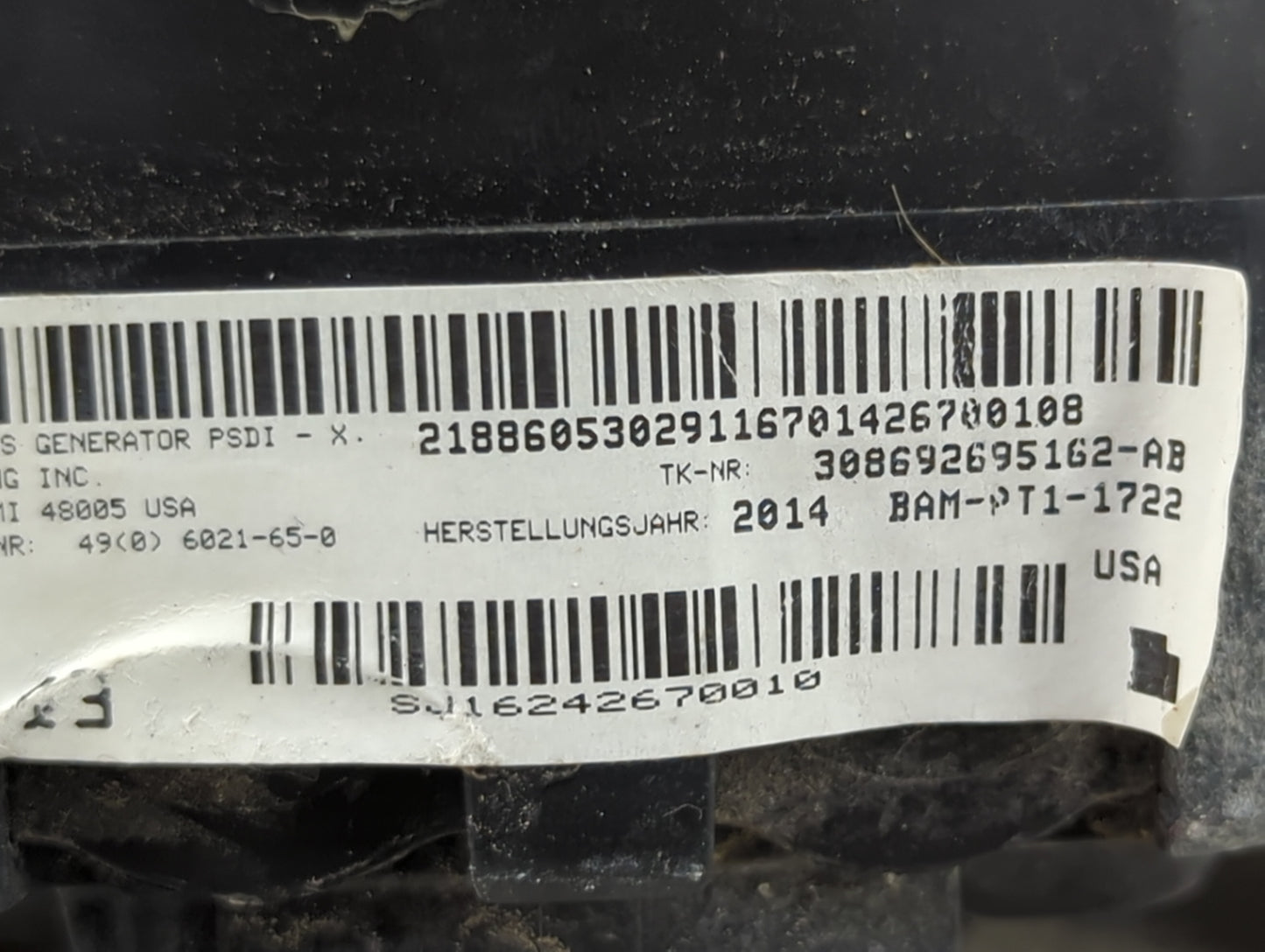 2014 Mercedes-benz Cla250 Air Bag Driver Left Steering Wheel Mounted 1465930 - Oemusedautoparts1.com