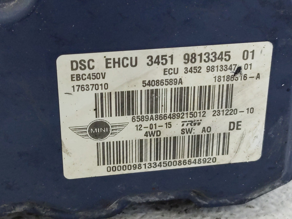 2014-2016 Mini Cooper Countryman Anti-Lock Brake ABS Pump Module Actuator OEM P/N:3451 9813345 Fits Fits 2014 2015 2016 OEM