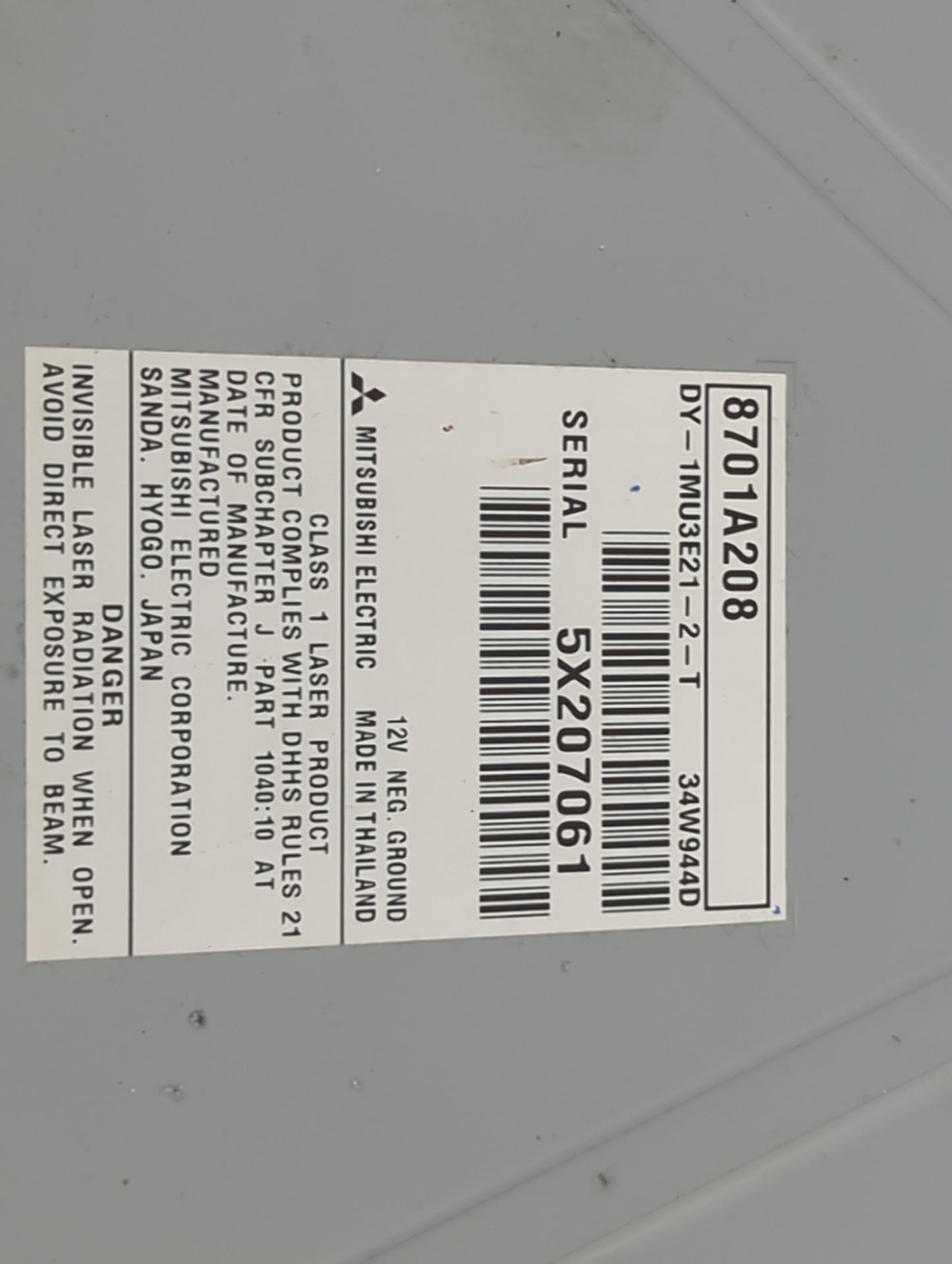 2002 Mitsubishi Mirage Radio AM FM Cd Player Receiver Replacement P/N:8701A208 DY-1MU3E21-2-T Fits Fits 2003 2004 2005 2006
