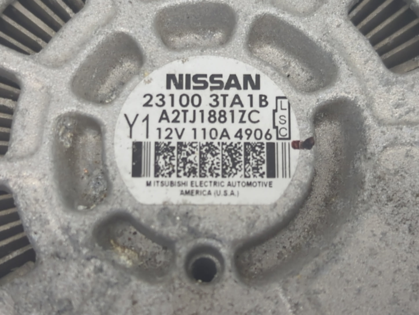 2013-2017 Nissan Altima Alternator Replacement Generator Charging Assembly Engine OEM P/N:23100-3TA1B Fits OEM Used Auto Par