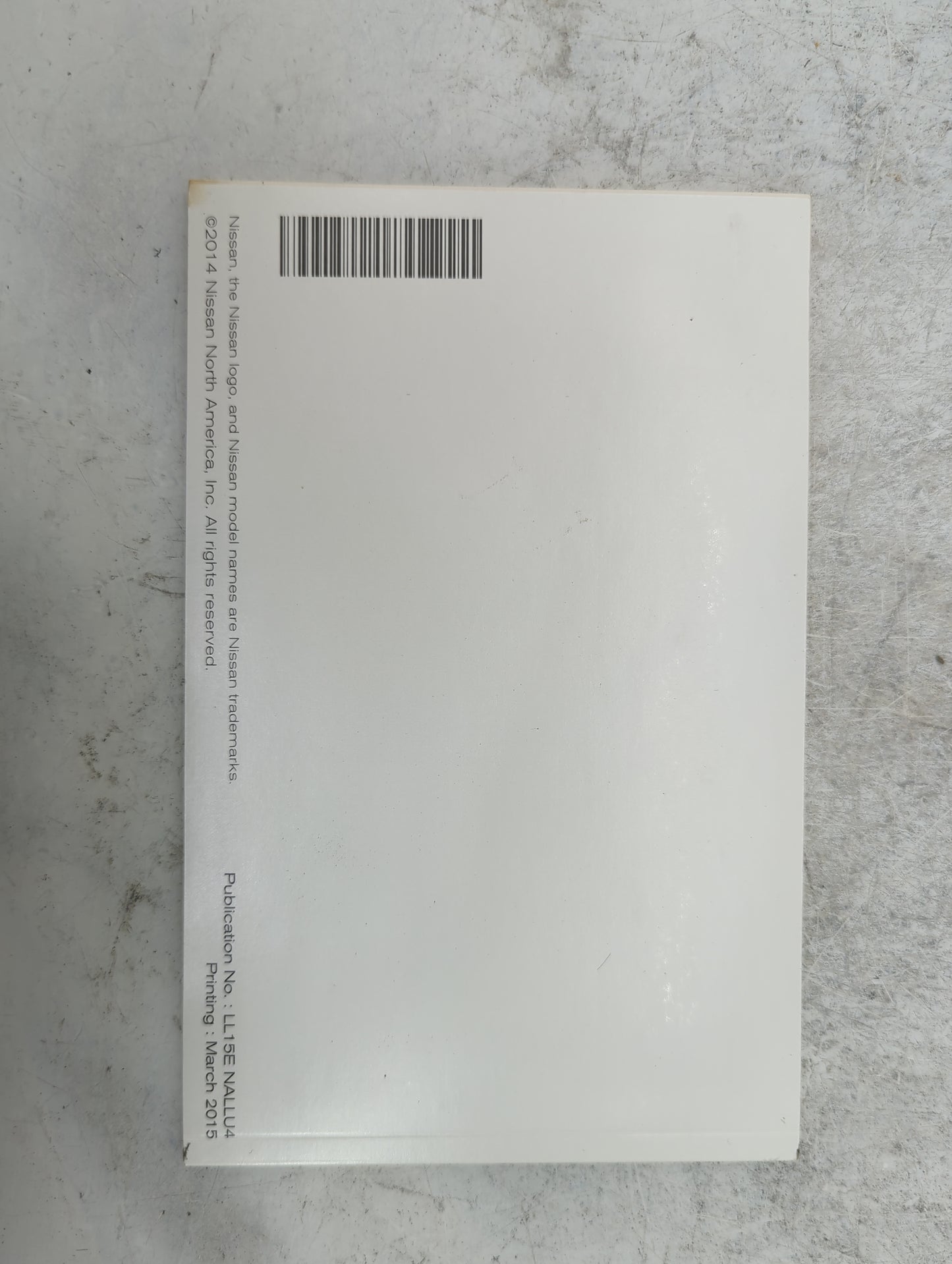2015 Nissan Altima Owners Manual Book Guide P/N:OM15EA 0L33U4 LL15E NALLU4 OEM Used Auto Parts - Oemusedautoparts1.com