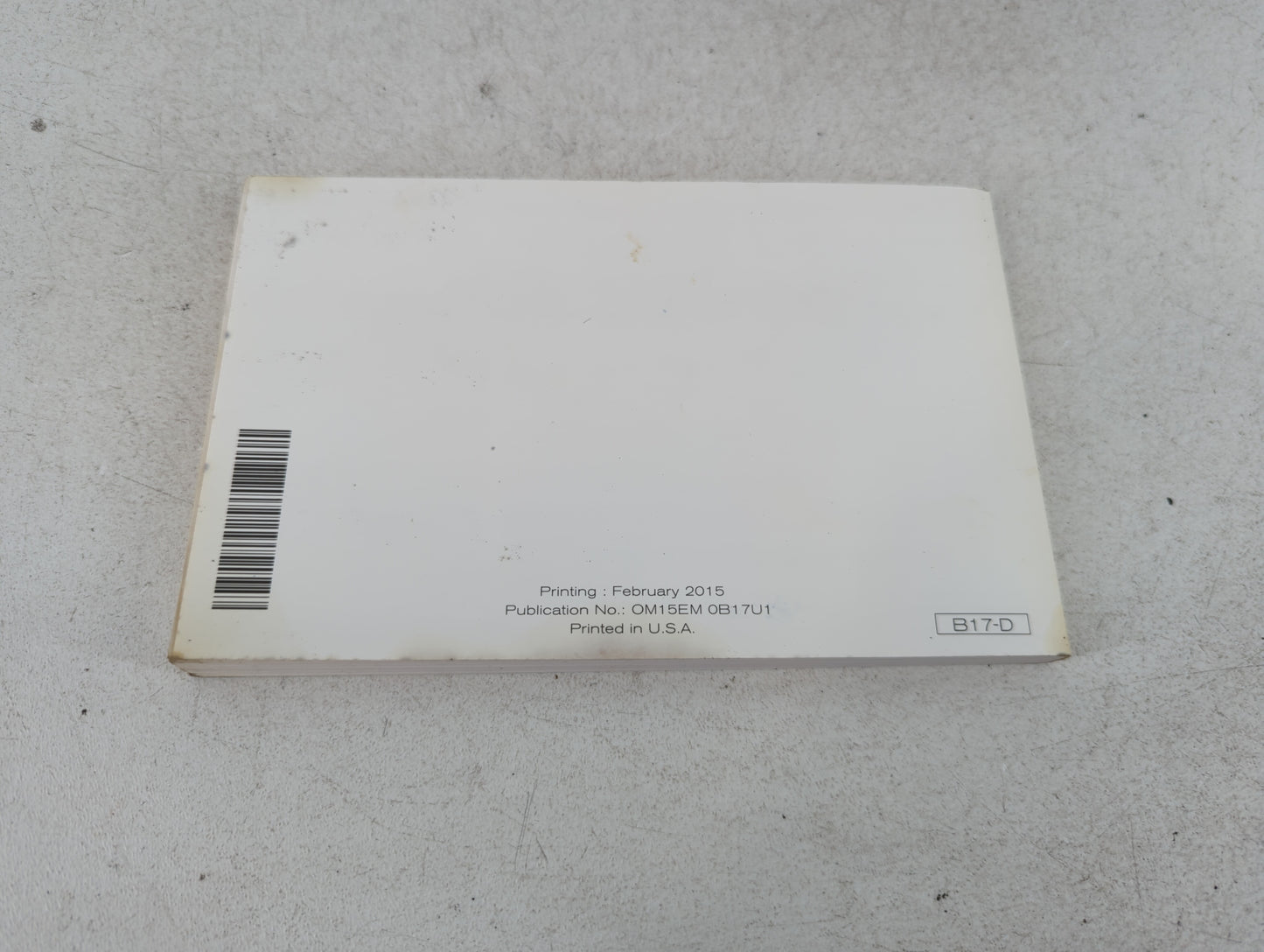 2015 Nissan Sentra Owners Manual Book Guide P/N:OM15EM 0B17U1 OEM Used Auto Parts - Oemusedautoparts1.com