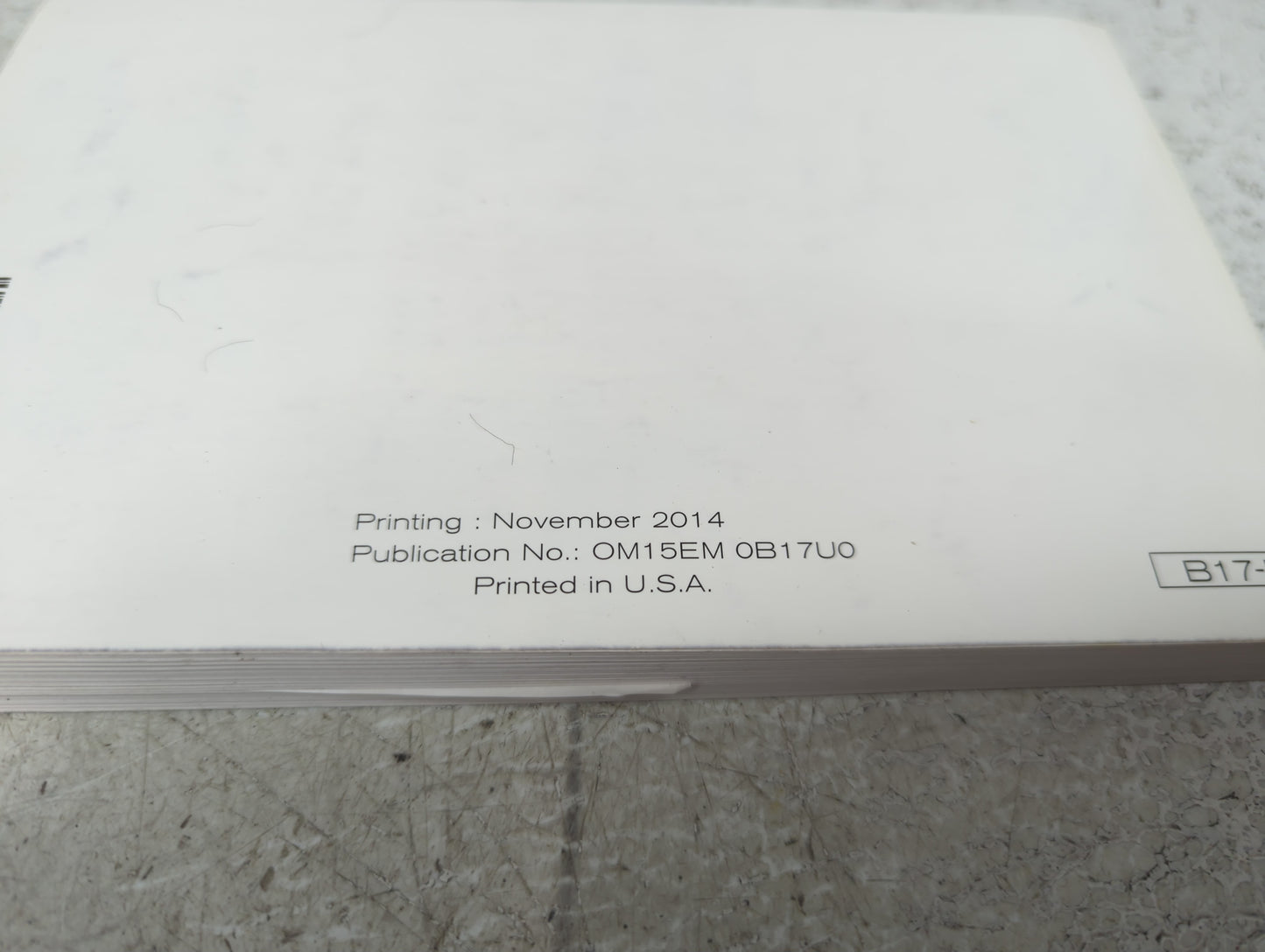 2015 Nissan Sentra Owners Manual Book Guide P/N:OM15EM-0B17U0 OEM Used Auto Parts - Oemusedautoparts1.com