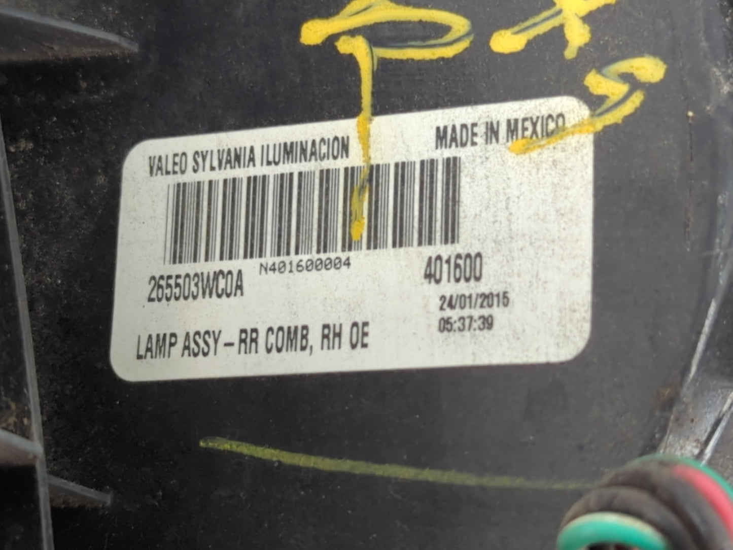 2014-2019 Nissan Versa Tail Light Assembly Passenger Right OEM P/N:265503WC0A Fits Fits 2014 2015 2016 2017 2018 2019 OEM Us