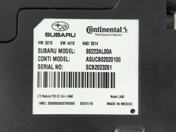 2015 Subaru Outback CONSOLE COMPARTMENT