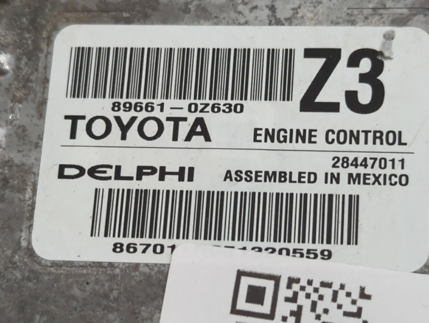 2015-2016 Toyota Corolla PCM Engine Control Computer ECU ECM PCU OEM P/N:89661-0Z630 Fits Fits 2015 2016 OEM Used Auto Parts