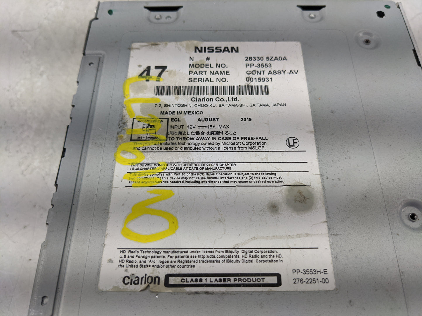 2014-2019 Toyota Corolla Radio AM FM Cd Player Receiver Replacement P/N:28330 5ZA0A Fits OEM Used Auto Parts - Oemusedautopa