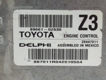2015 Toyota Corolla PCM Engine Control Computer ECU ECM PCU OEM P/N:89661-0Z630 89661-0Z640 Fits OEM Used Auto Parts