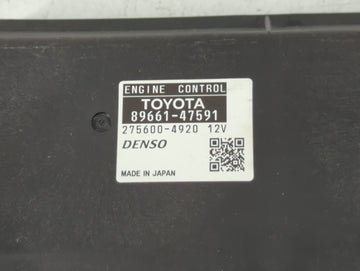 2015 Toyota Prius PCM Engine Control Computer ECU ECM PCU OEM P/N:89661-47591 Fits OEM Used Auto Parts