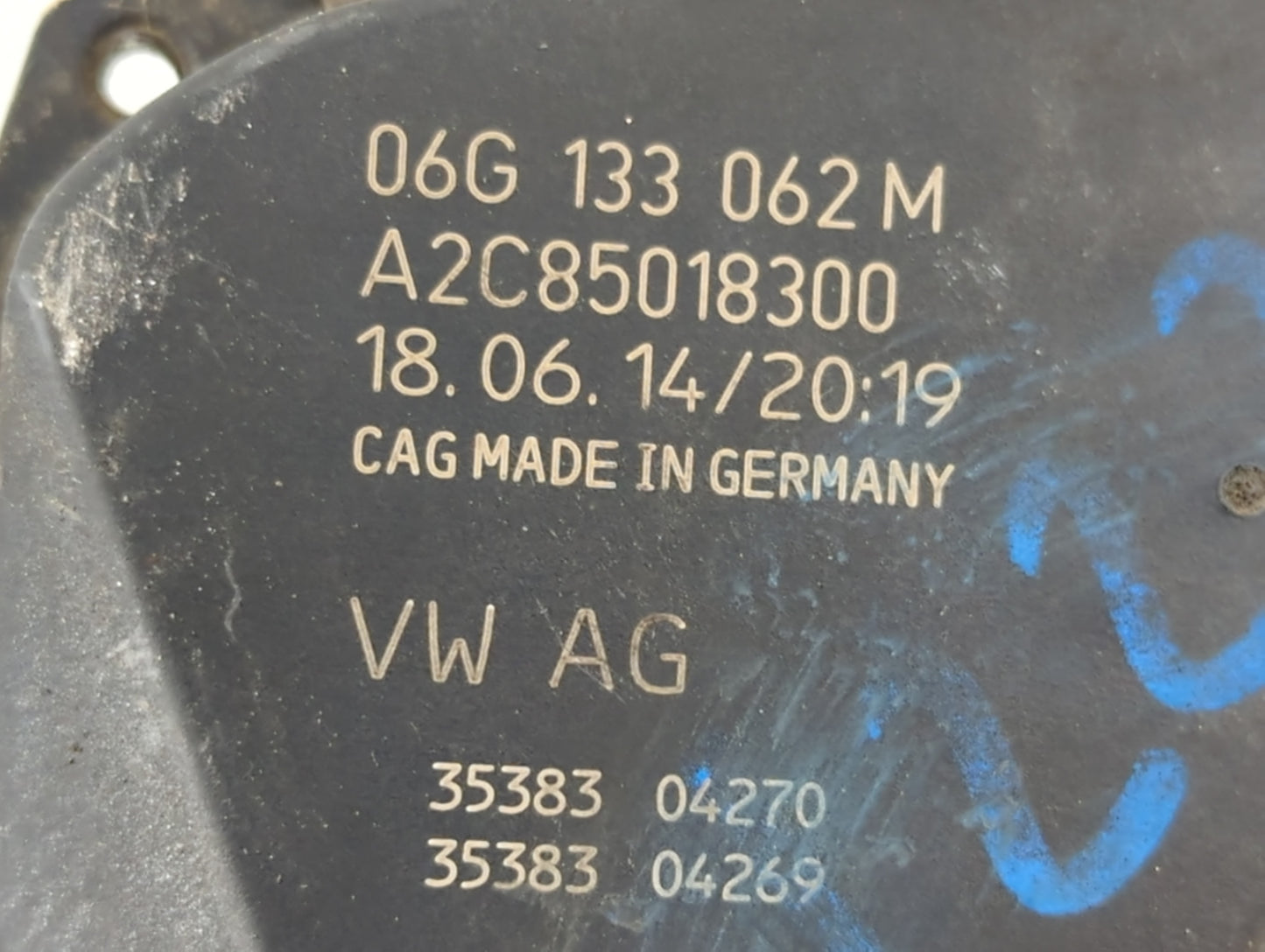 2011-2016 Volkswagen Jetta Throttle Body P/N:A2C85018300 06G 133 062 M Fits Fits 2011 2012 2013 2014 2015 2016 OEM Used Auto