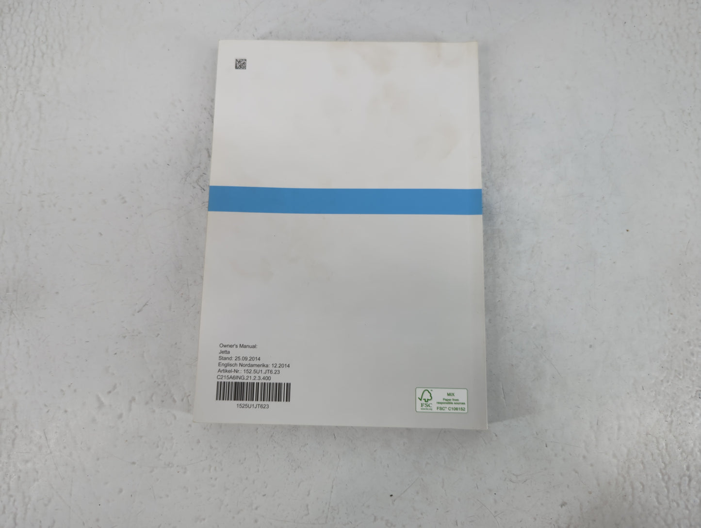 2015 Volkswagen Jetta Owners Manual Book Guide P/N:1525U1JT623 OEM Used Auto Parts - Oemusedautoparts1.com