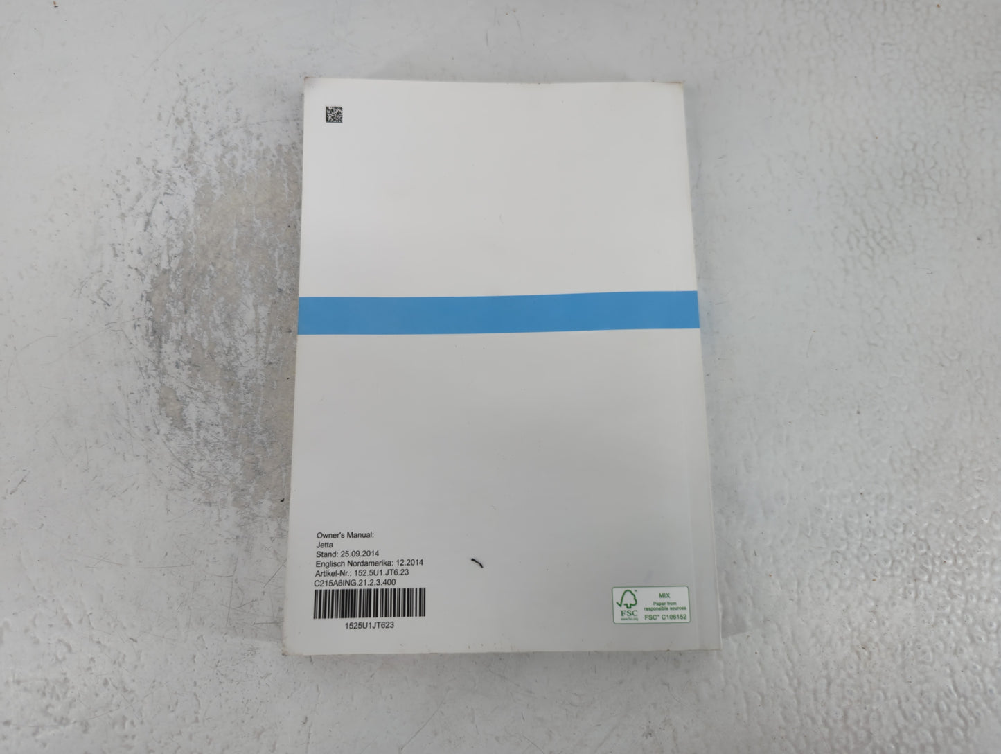 2015 Volkswagen Jetta Owners Manual Book Guide P/N:1525U1JT623 OEM Used Auto Parts - Oemusedautoparts1.com